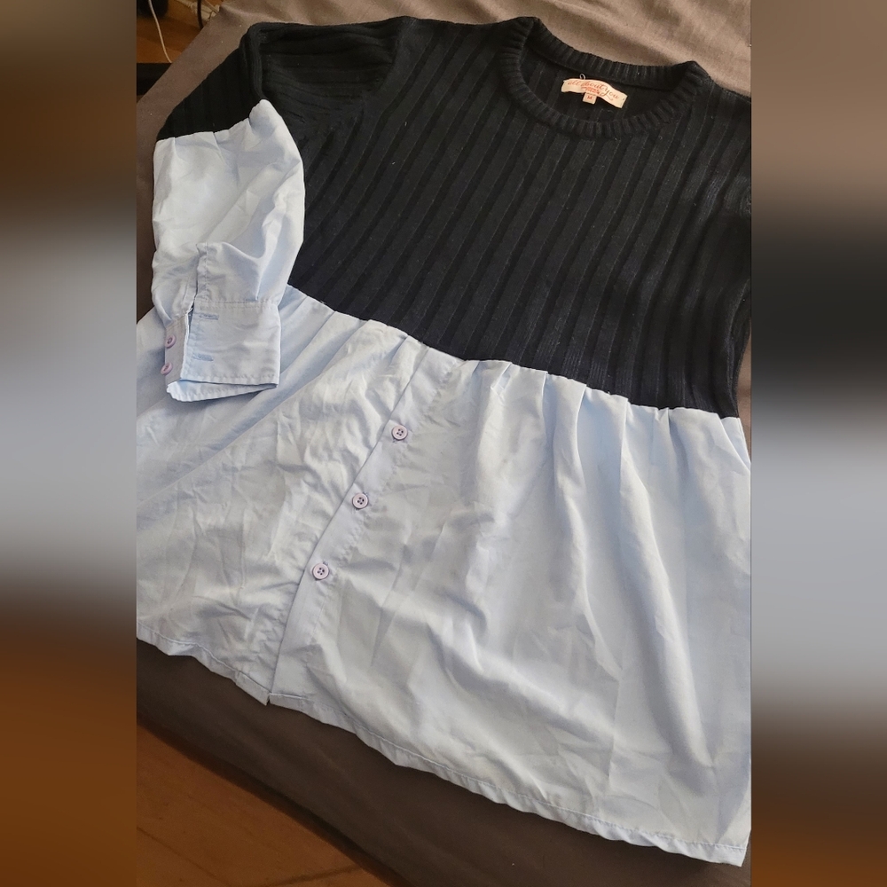 Sweater And Button Down Top
